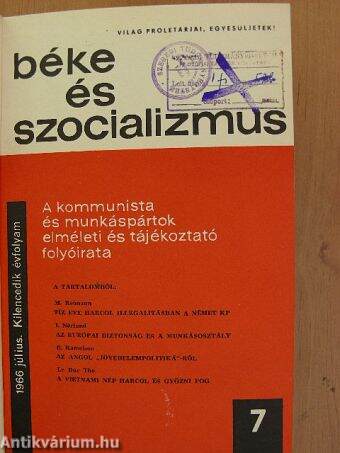 Béke és Szocializmus 1966. július-december (fél évfolyam)
