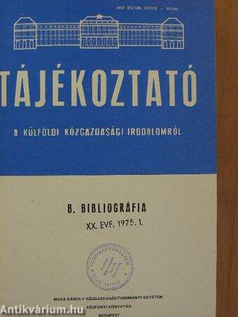 Tájékoztató a külföldi közgazdasági irodalomról 1975. I. félév ("B" sorozat)