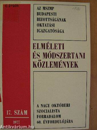 Elméleti és módszertani közlemények 1977/17.
