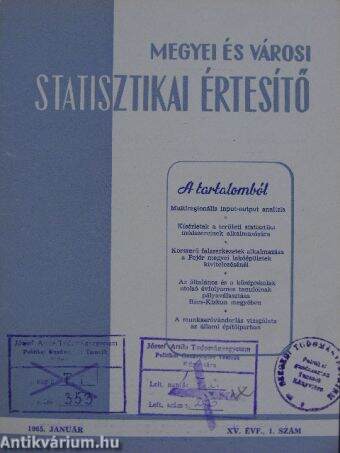 Megyei és Városi Statisztikai Értesítő 1965. január-december