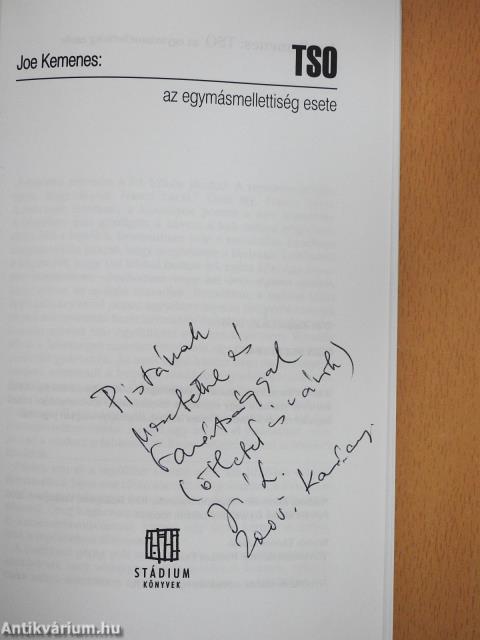 TSO - Az egymásmellettiség esete (dedikált példány)