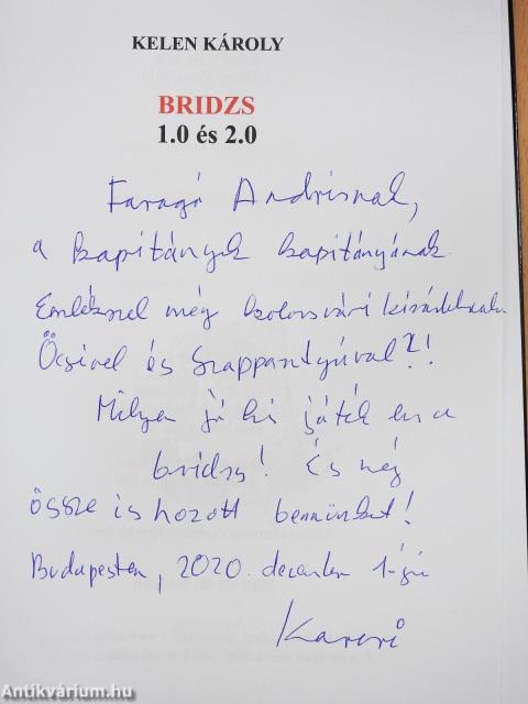 Bridzs 1.0 és 2.0 (dedikált példány)