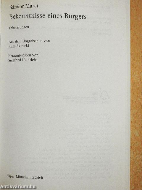 Bekenntnisse eines Bürgers