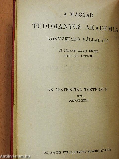 Az aesthetika története I-III.