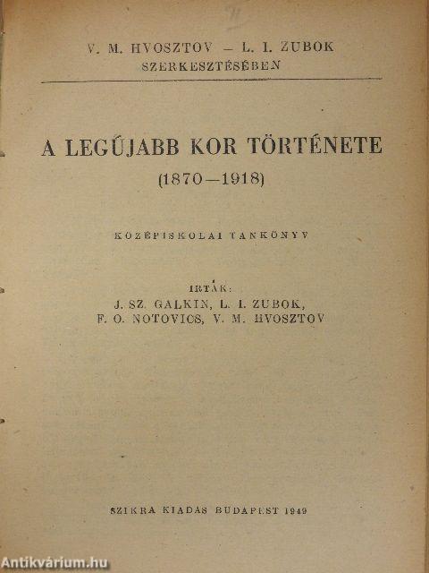 Az újkor története/A legújabb kor története