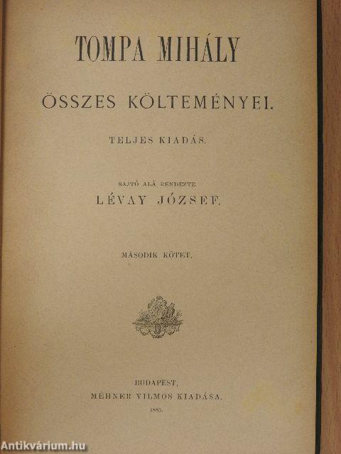 Tompa Mihály összes költeményei II. (töredék)