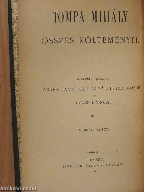 Tompa Mihály összes költeményei II. (töredék)
