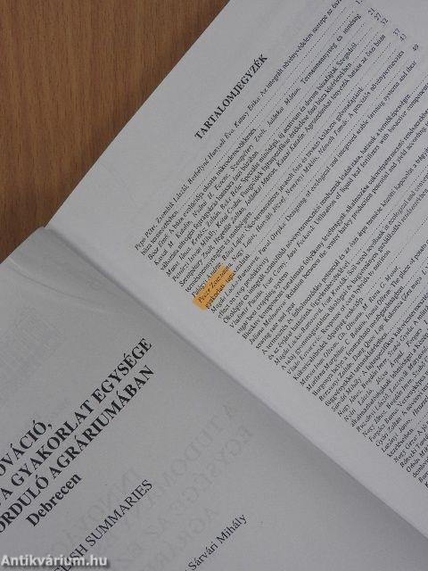 Innováció, a tudomány és gyakorlat egysége az ezredforduló agráriumában