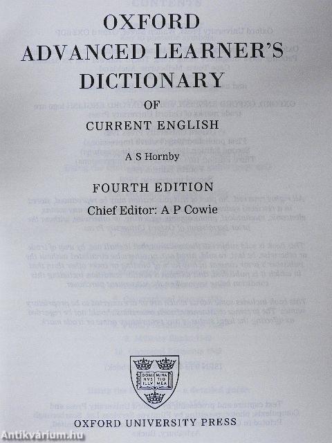 Oxford Advanced Learner's Dictionary of Current English