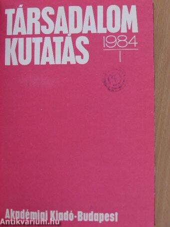 Társadalomkutatás 1984/1-4.