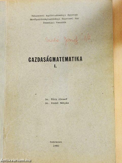 Gazdaságmatematika I.