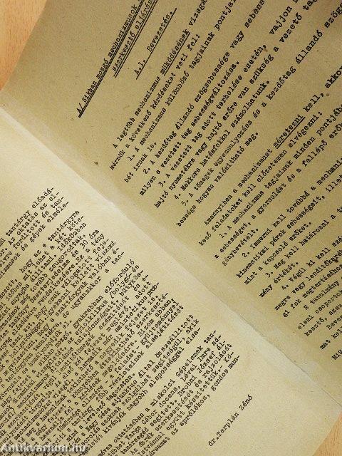 Válogatott fejezetek a mechanizmusok elméletéből