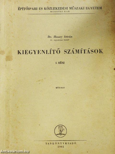 Kiegyenlítő számítások I.