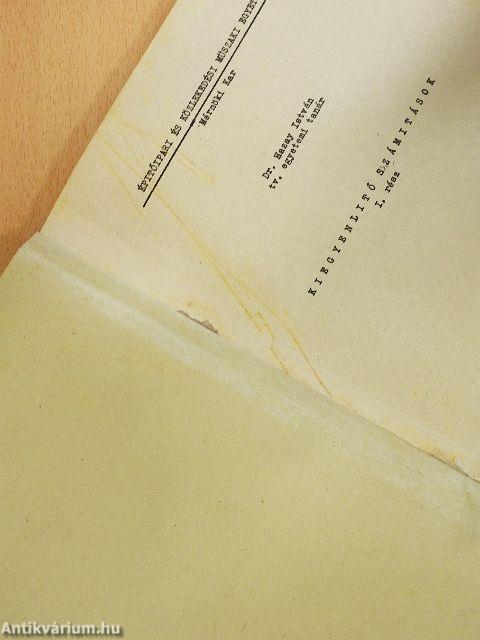 Kiegyenlítő számítások I.