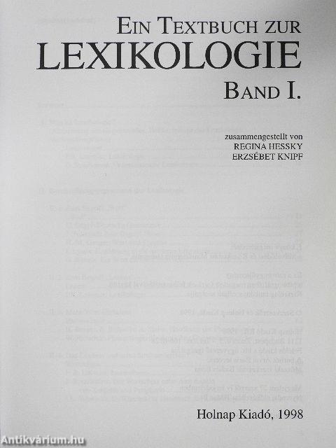 Ein Textbuch zur Lexikologie I-II.