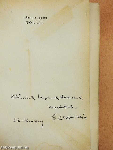 Tollal (dedikált példány)