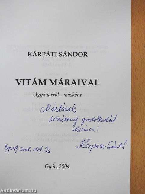 Vitám Máraival (dedikált példány)