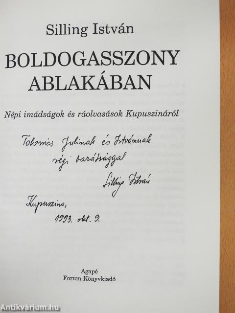 Boldogasszony ablakában (dedikált példány)