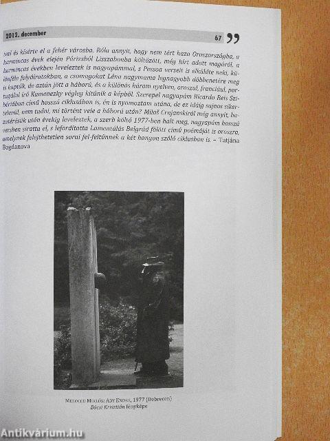 Tiszatáj 2012. december