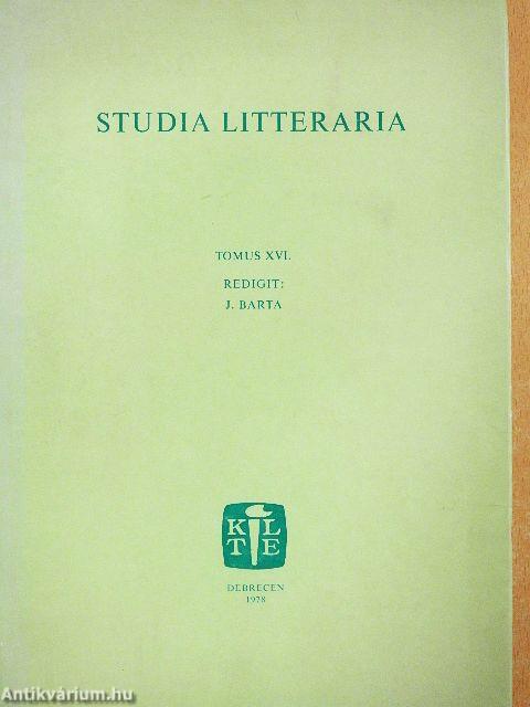 Studia Litteraria Tomus XVI.