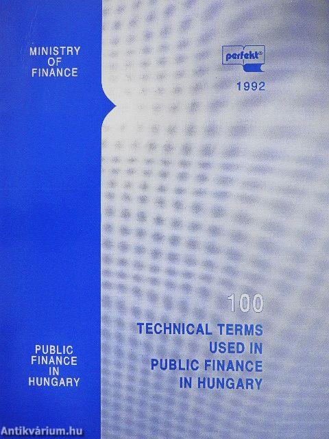 Technical terms used in public finance in Hungary