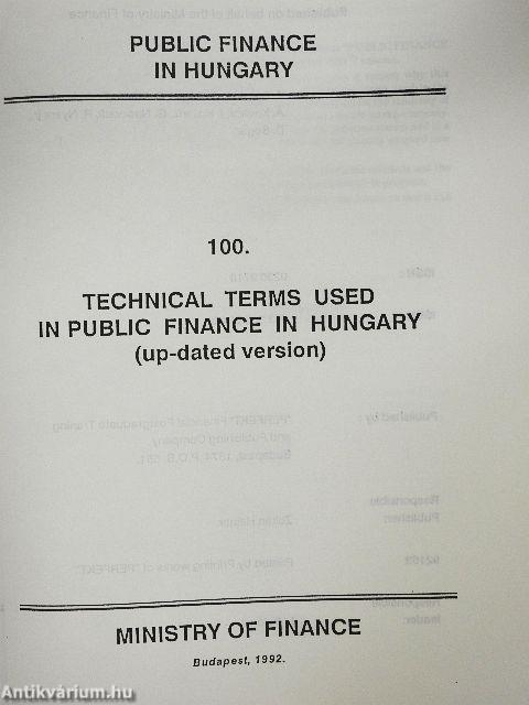 Technical terms used in public finance in Hungary