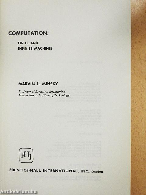 Computation: Finite and Infinite Machines