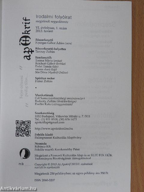 Apokrif 2013. tavasz