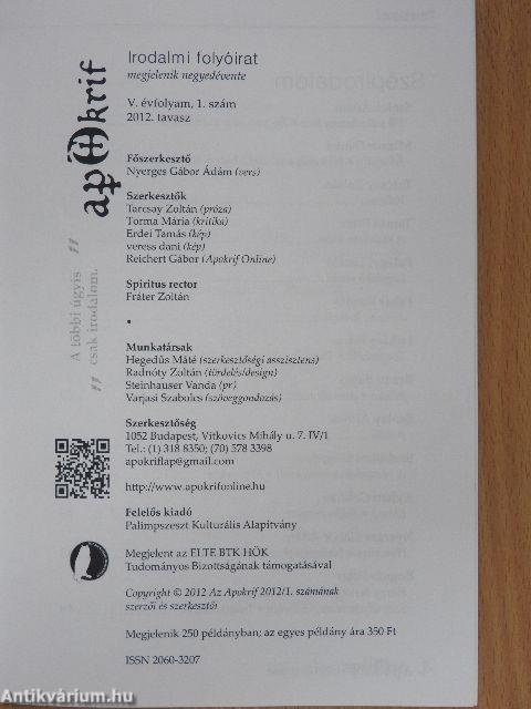 Apokrif 2012. tavasz