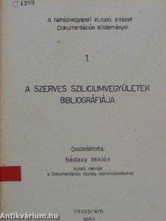 A szerves szilíciumvegyületek bibliográfiája