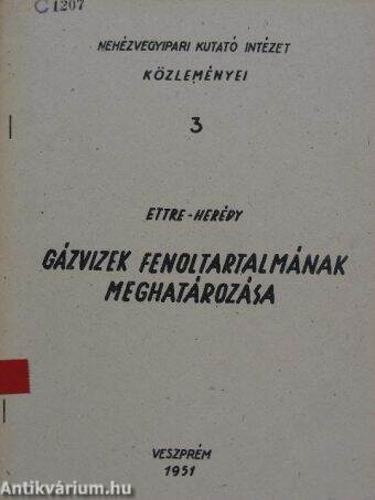 Gázvizek fenoltartalmának meghatározása