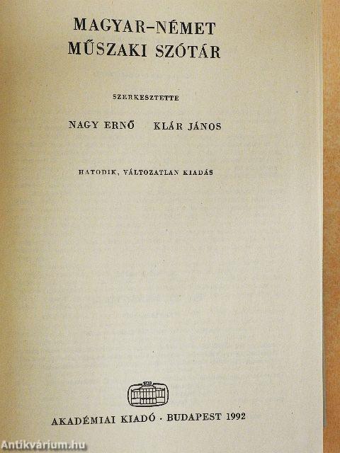 Magyar-német műszaki szótár