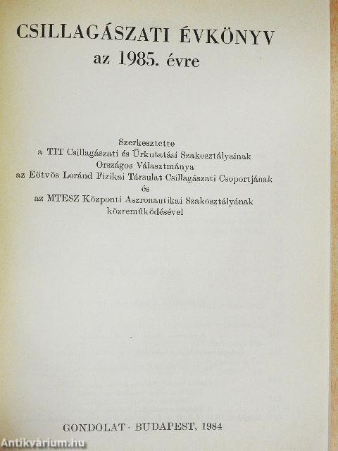 Csillagászati Évkönyv 1985.