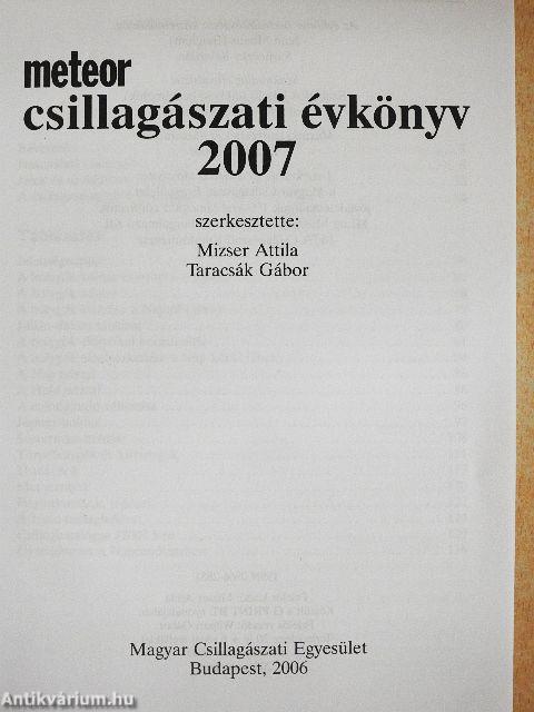 Meteor csillagászati évkönyv 2007