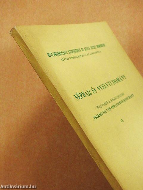 Néprajz és nyelvtudomány IX.