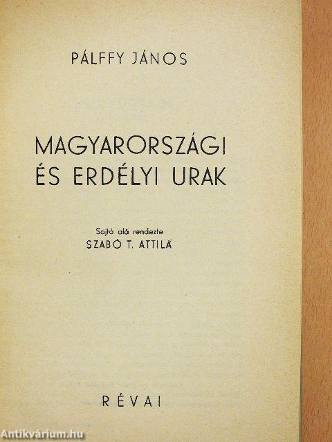 Magyarországi és erdélyi urak