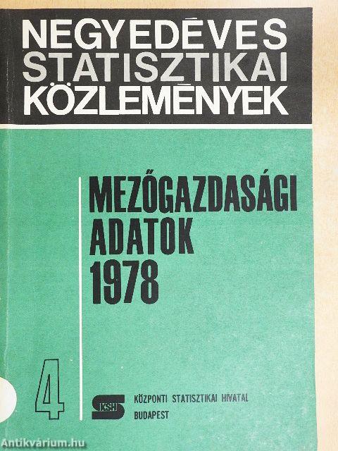 Mezőgazdasági adatok 1978/4.