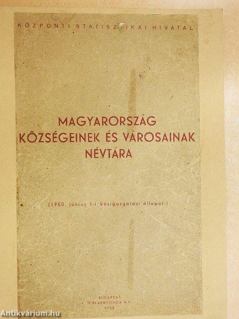 Magyarország községeinek és városainak névtára