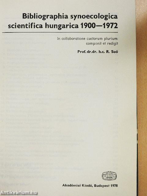 Bibliographia synoecologica scientifica hungarica 1900-1972
