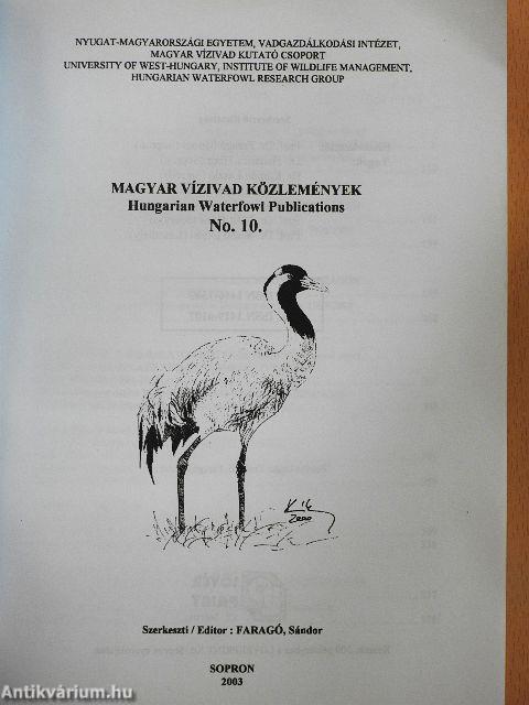 Magyar Vízivad Közlemények 10.