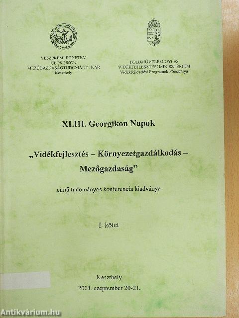 XLIII. Georgikon Napok Keszthely I-II.