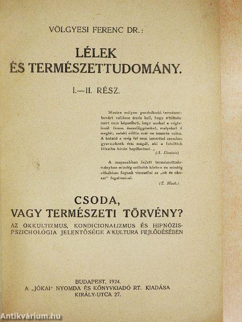 Lélek és természettudomány I-II. rész