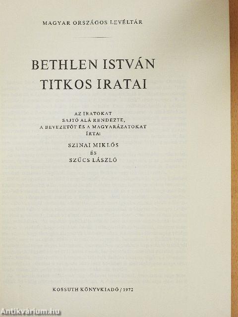 Bethlen István titkos iratai