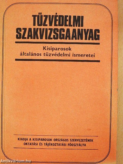 Tűzvédelmi szakvizsgaanyag