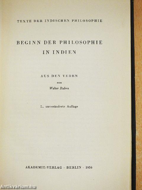 Beginn der Philosophie in Indien