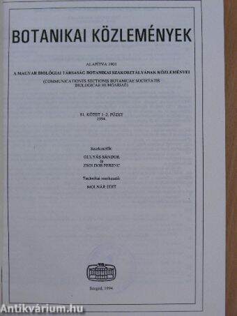 Botanikai közlemények 1994/1-2.
