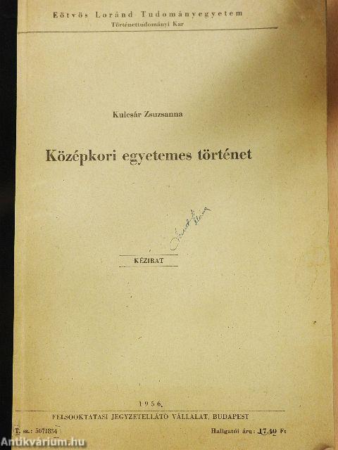 Középkori egyetemes történet