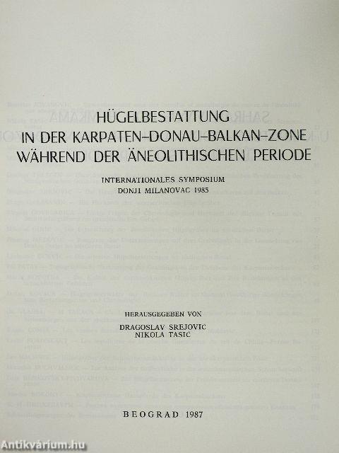 Hügelbestattung in der Karpaten-Donau-Balkan-Zone Während der Aneolithischen Periode
