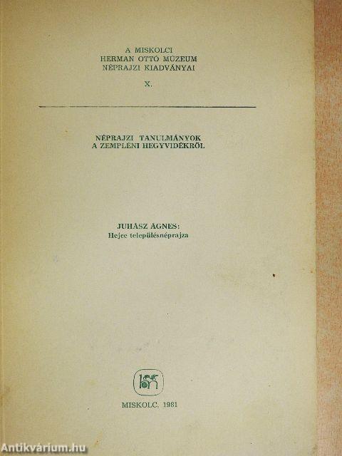 Hejce településnéprajza