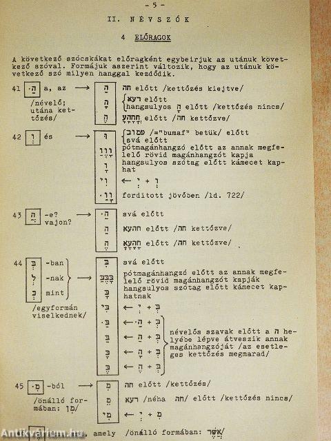 Rövid héber nyelvtan